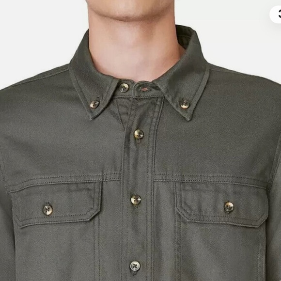 Lucky Brand Raven Canvas Heavy Cotton Overshirt Shacket Button Down Collar L - Picture 5 of 10